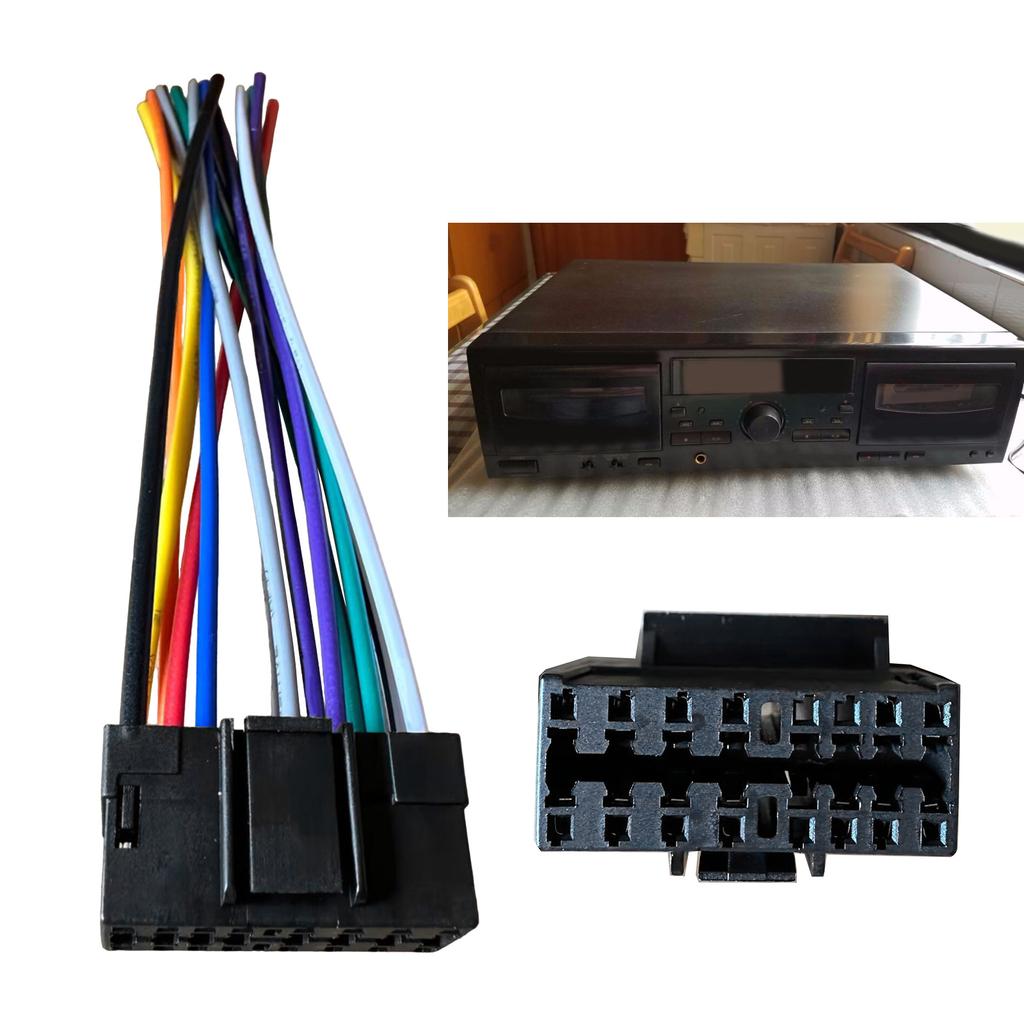 Car Stereo Radio 16 Pin Male Plug for Sony JVC Radio Music Player Cable Audio Player Adapter Wiring Harness Connector