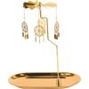 Rotating Candle Holder with Tray Gold Spinning Candle Spining Metal Holder for Christmas, Valentine's Day, Party Table Decor, Gift