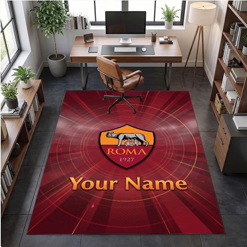 Crystal Velvet Rug AS Roma Print Custom Name Text Floor Mat Home Decor