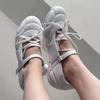 Fashion NEW  High Heels Lace Bow Knot Women's Sandals Summer 2024 Round Toe Silver Party Shoes Fashion Womens Pumps Shoes
