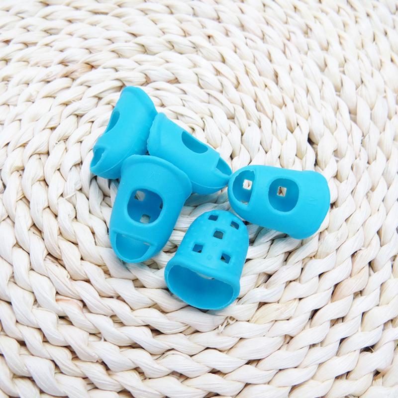 5PCS/Pack Random Color Silicone Thimbles M/L/XL Size Available Multifunctional  Finger Picks Protector Sewing Tool Accessory ZYF