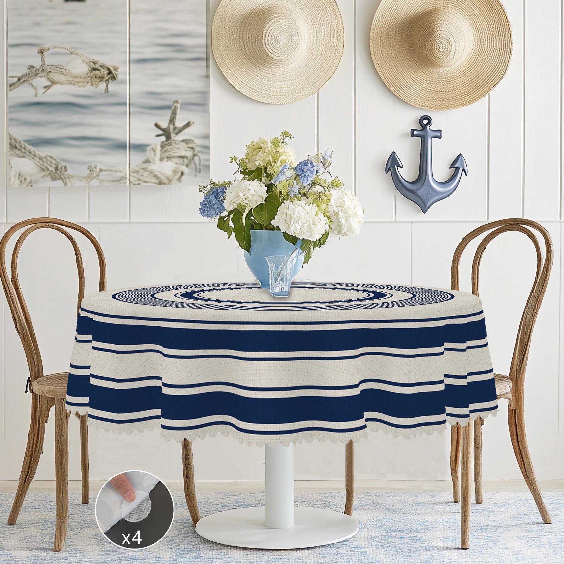 Onafhankelijkheidsdag Bloemenkrans Waterdichte Rechthoekige Tafelkleed Rood Blauw Bloemen Ster USA Vlag Tafelhoes voor Diner Keuken 152X260Cm