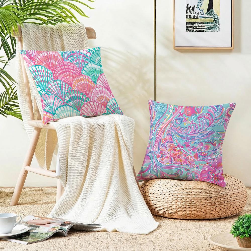 LLilly Decor PulitzerS Cushion Cover Breathable and Skinfriendly Linen Pillowcase Square Removable and Washable Cushion