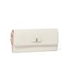 Jill Stuart Misty Wallet, Grosgrain Ribbon, Vintage Style, Slim Fit, JSLW4CT1, White