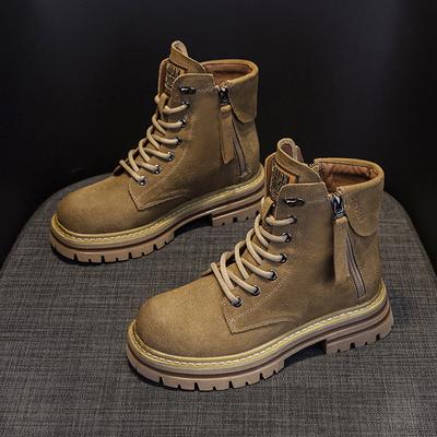 Frosted Leather Leather Martin Boots Women's Retro Locomotive Short Tooling Boots Versatile Women's Boots