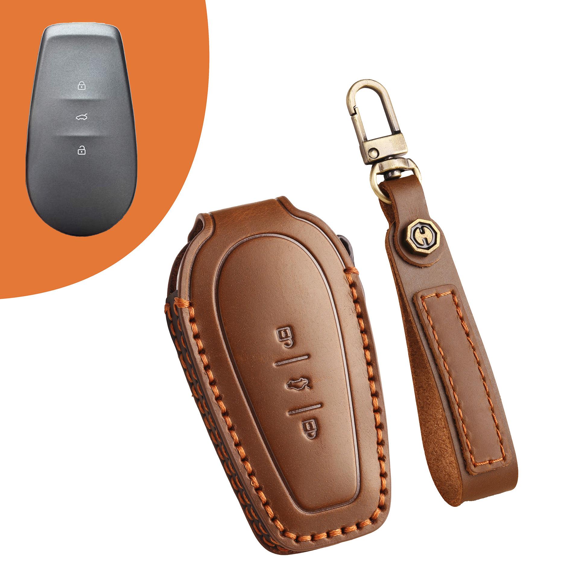 

Applicable to the new Dongfeng Nissan N7 car key cover 2025 Nissan n7 car case New energy Max buckle bag коричневый