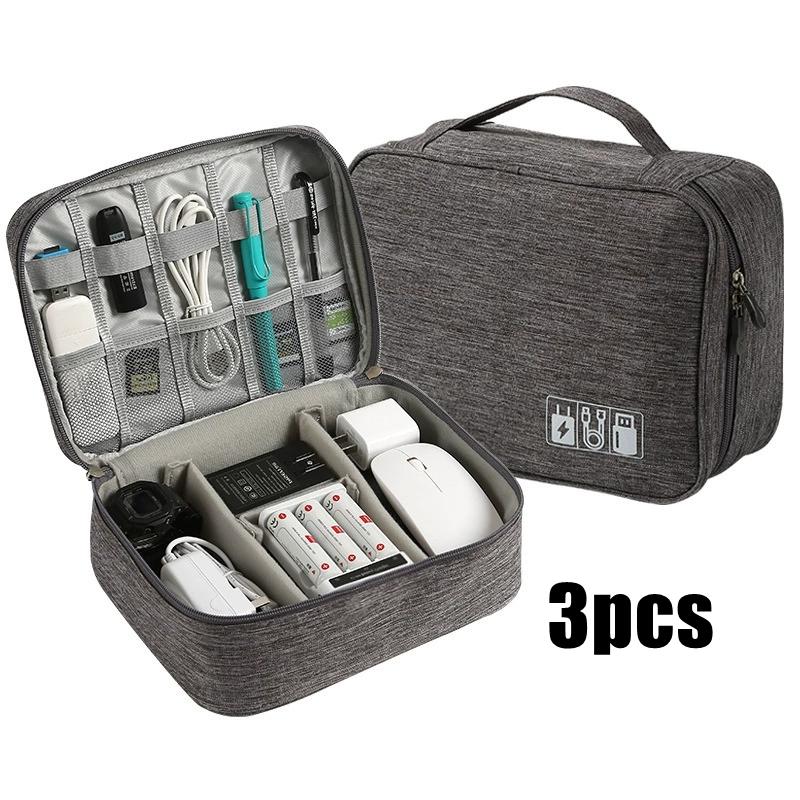 1/3pcs Digital Separated Travel Bag Large Capacity and Multifunctional Mobile Data Cable Power Bank USB Storage Bag