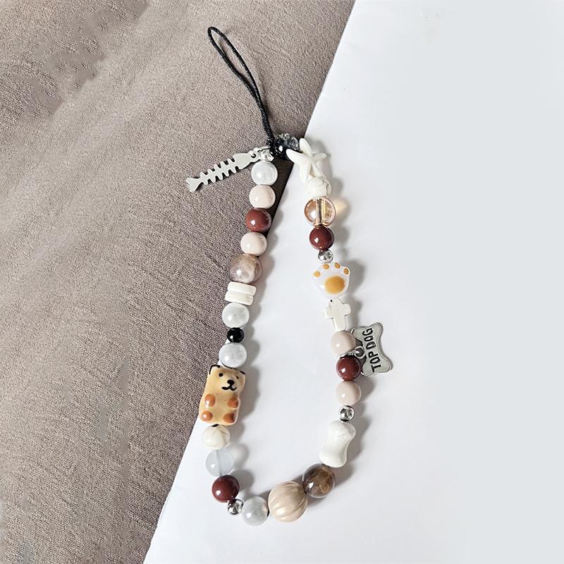 Y2K Heart Flower Beaded Phone Strap Charm Lanyard Anti Loss Keychain For Airpods Coase Ccd Pendant