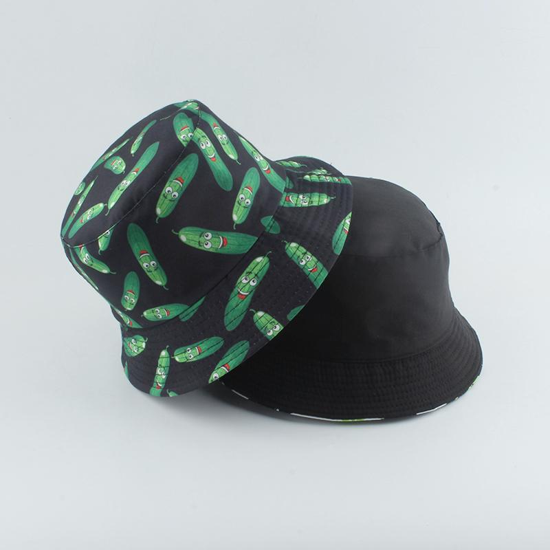 New Fashion Hat Vegetables Pepper Printed Bucket Hat Reversible Fishing Cap Summer Sun Hats For Women Men Gorras