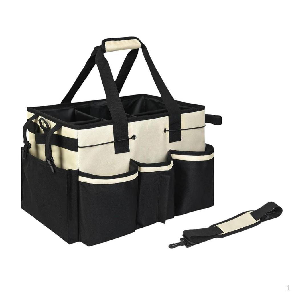 Cleaning Supply Organizer Bag Long-Lasting Nylon Household Storage Shoulder