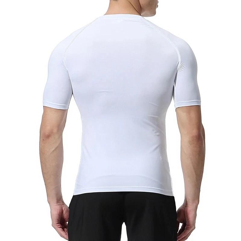 Men's Stretch Compression Tee Shirt Fitness Gym Sports Running T-Shirt Quick Dry Breathable Basketball Training Short Sleeve Top