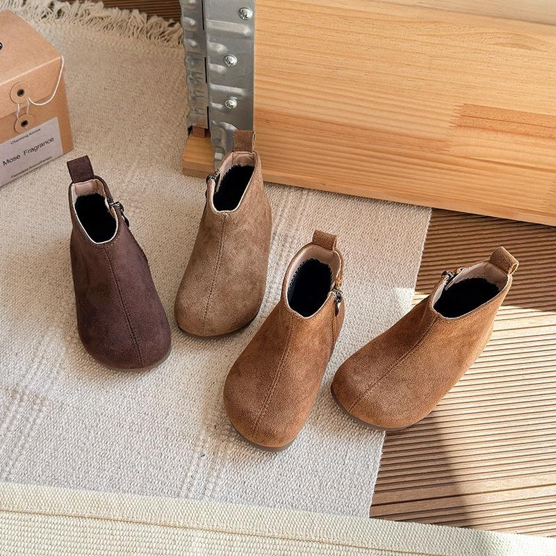 Kids Korean Style Ankle Boots For Boys Girls Winter Warm Non Slip