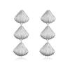 HECHENG, Shell Textured Starfish Metal 18K Gold Plated Earrings Summer Beach Holiday Glamour Jewellery Holiday Summer Jewellery