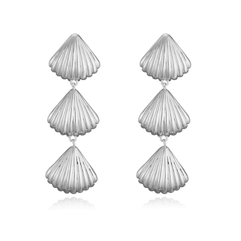 HECHENG, Shell Textured Starfish Metal 18K Gold Plated Earrings Summer Beach Holiday Glamour Jewellery Holiday Summer Jewellery