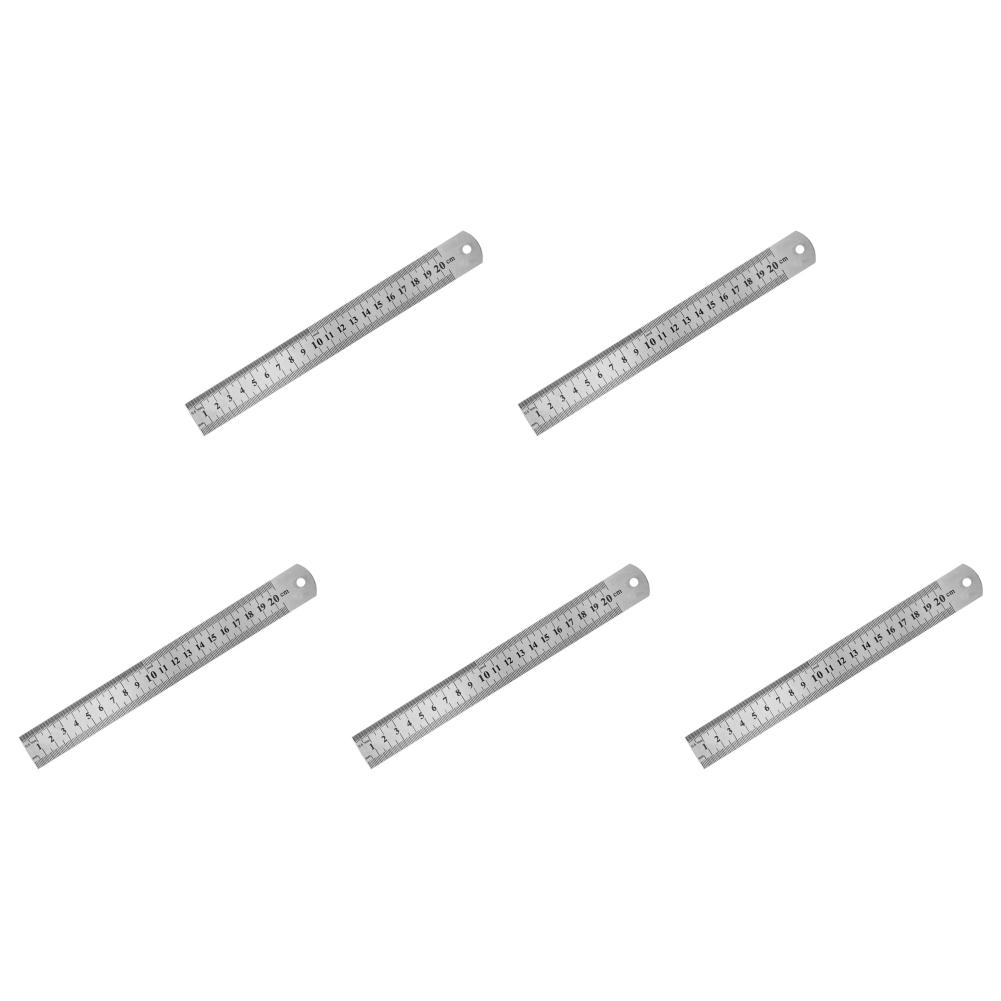5Pcs 15/20/30/40/50cm Stainless Steel Metal Straight Ruler Precision Double Sided Precision Measuring Tool Scale Metric Ruler