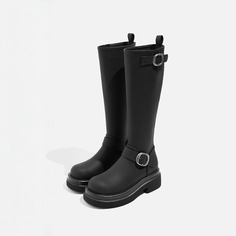 This year, long boots are popular for women's 2025 new autumn and winter small height-increasing long boots, popular boots, thick-soled knight boots.