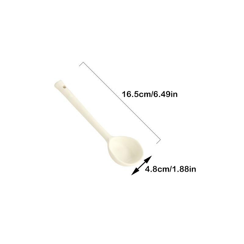 Candy Color Long Handle Ceramic Simplicity Irregular Dessert Soup Spoon Cutlery Portable Kitchen Utensils Supplies