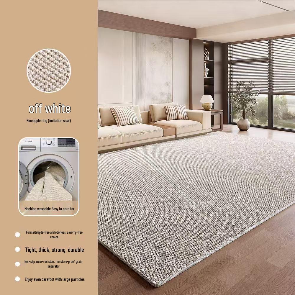 Non-Slip Faux Jute Entrance Rug - Thick, Wear-Resistant, Easy-to-Clean, Foldable, and Cuttable