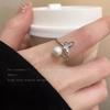 Butterfly Pearl Zircon Open Ring Niche Design Girlfriend Index Finger Ring Light Luxury Adjustable Ring