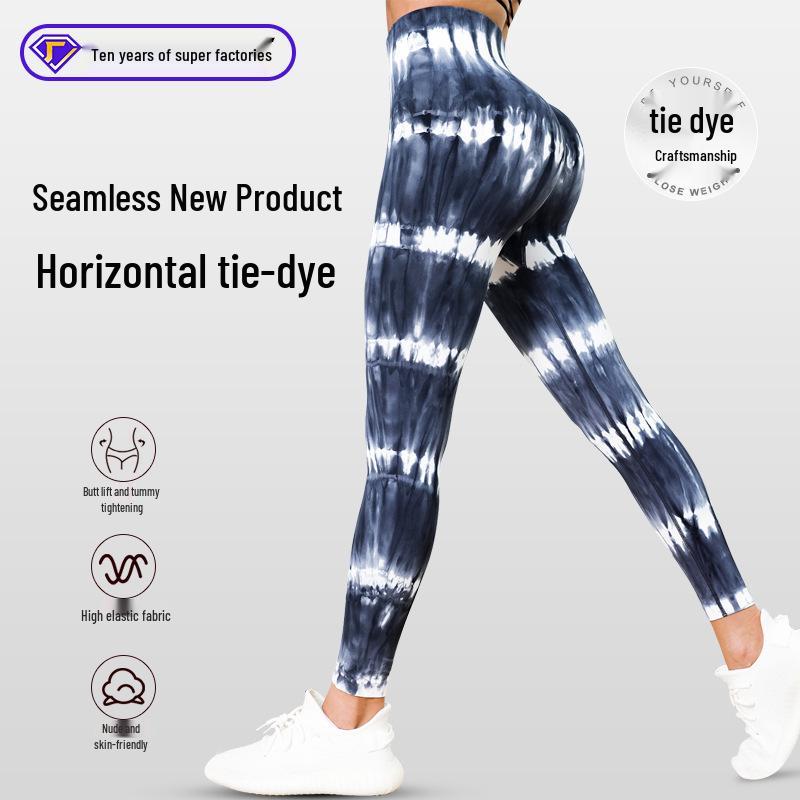 

2025 Tie-Dye High Waist Women s Fitness Leggings - Nine-Point Peach Boost Yoga Pants Medium