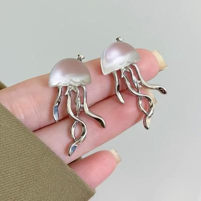 Fashion Design Floating Jellyfish Matte Acrylic Earrings Korean Creativity Mini Star Personality Female Drop Earrings Jewelry