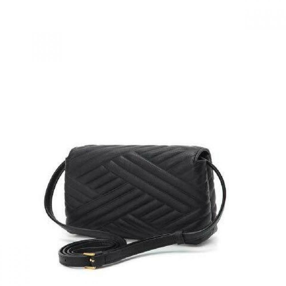 Daks Black Dd Logo Leather Crossbody Bag A1e367