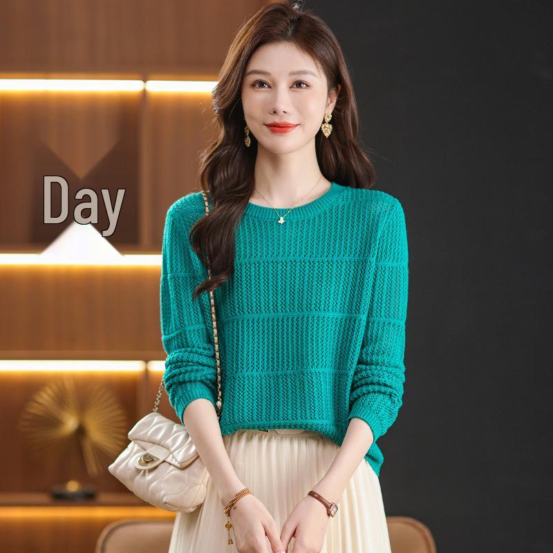2025 Women's Hollow Knit Autumn Sweater: Slimming, Fashionable & Elegant
