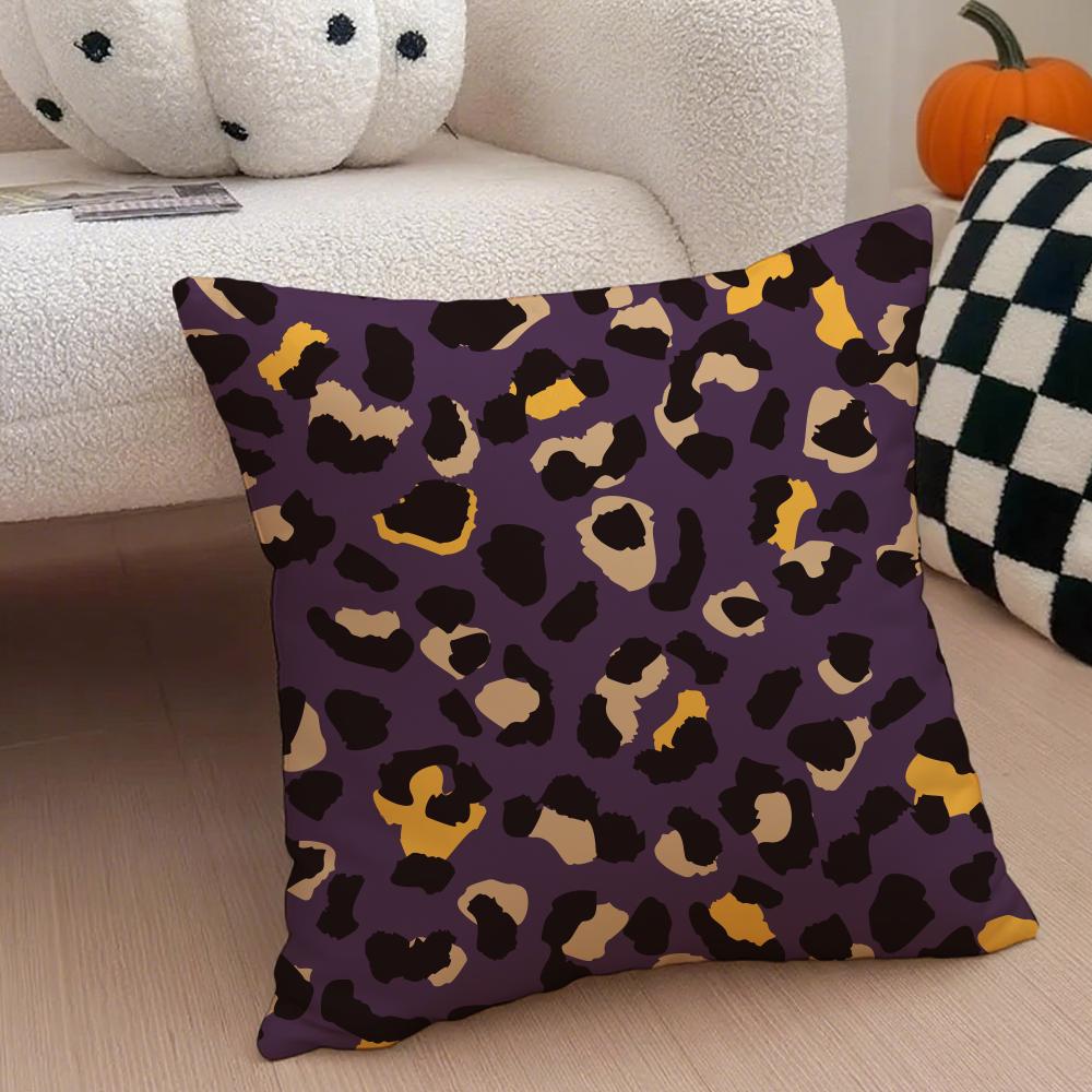 Trendy Fashion Art Leopard Print Texture Cushion Cover Throw Pillow Cover Hidden Button Durable Polyester Chair Cushion