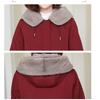 Winter Thickened Detachable Faux Mink Collar Rabbit Fur Lining Mid Long Parka Coat Women