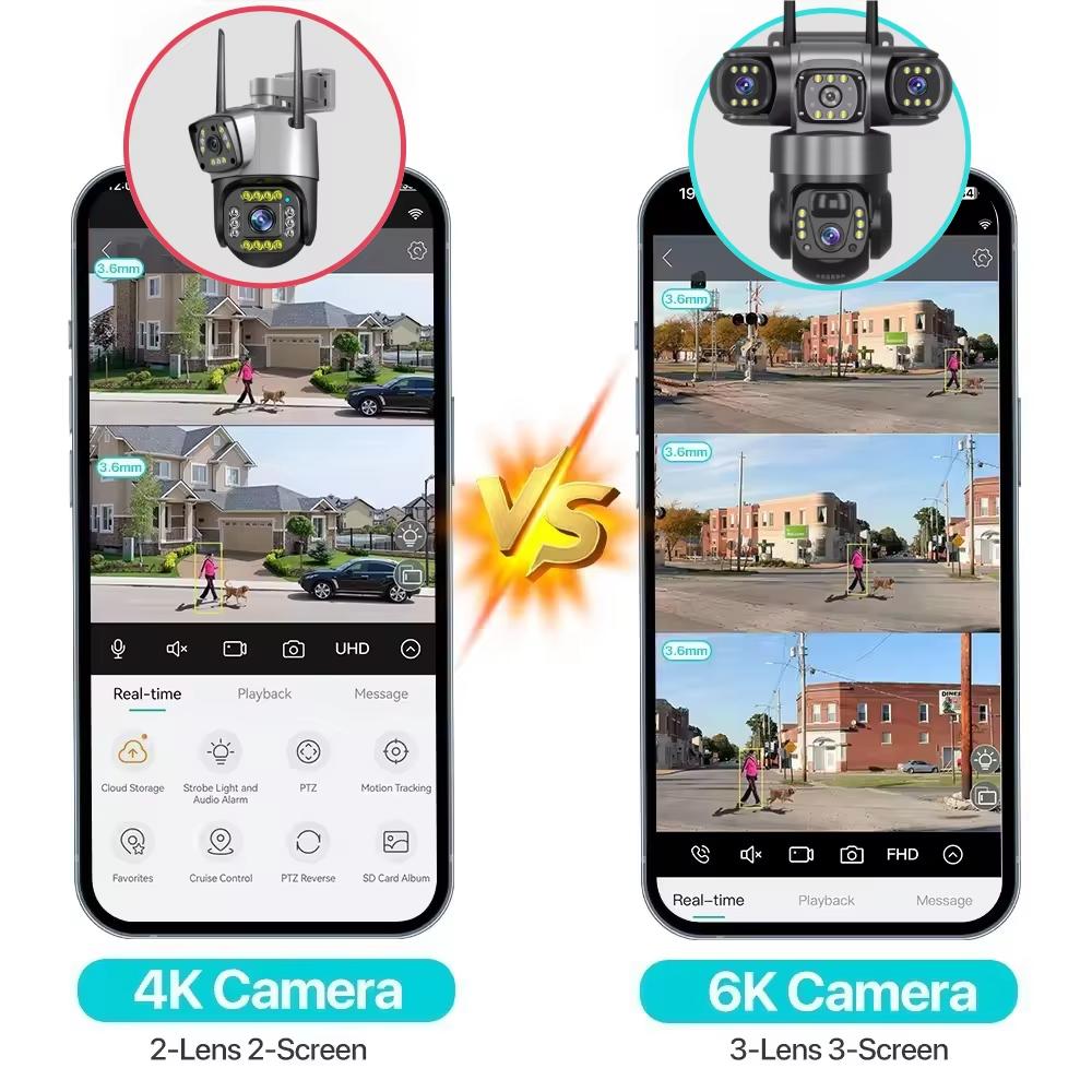 LS VISION Outdoor 4G Solar Camera,6K Battery Powered PTZ 12MP Security Camera for Home PIR Motion Detection Color Night Vision CCTV