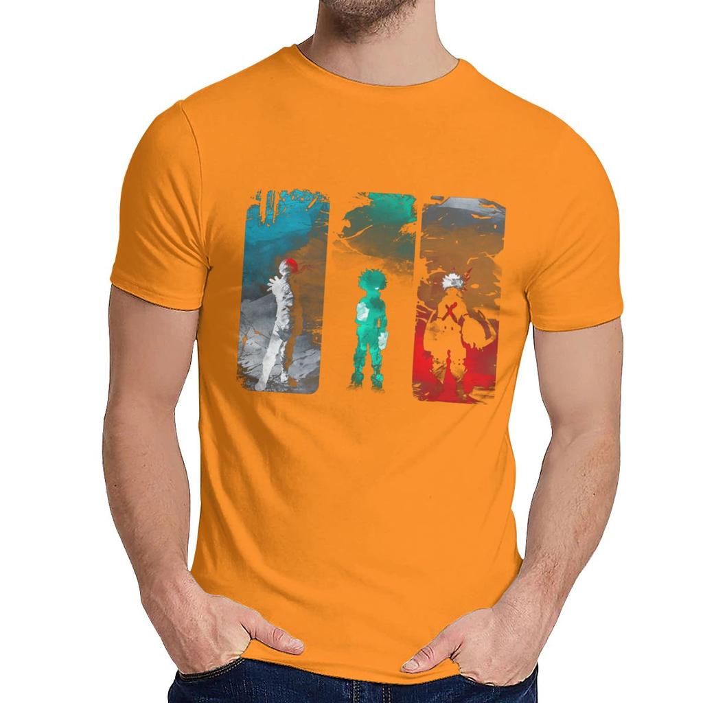Male Hero Power My Hero Academia T Shirt Natural Cotton Anime Round Neck Hip Hop Tee
