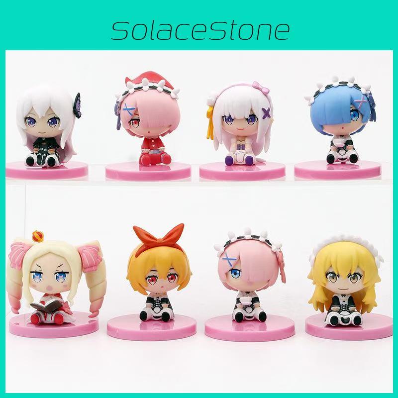 Cute And Collectible Rem And Ram Sitting Figures From Re Life In A Different World Toy Set