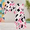Women Plus Size Printed Round Neck Long Sleeve Cropped Cardigan Sleeveless Dress Two Piece Set