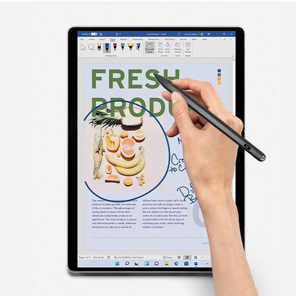 Aktivní kapacitní stylus magnetický aktivní pero 4096 citlivý na tlak, typ C, dobíjecí pro Microsoft Surface Pro 9/8/7/6/5