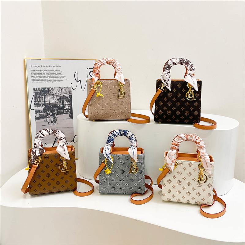 Premium bag New presbyopia contrasting color Princess Diana bag silk scarf portable shoulder women's bag