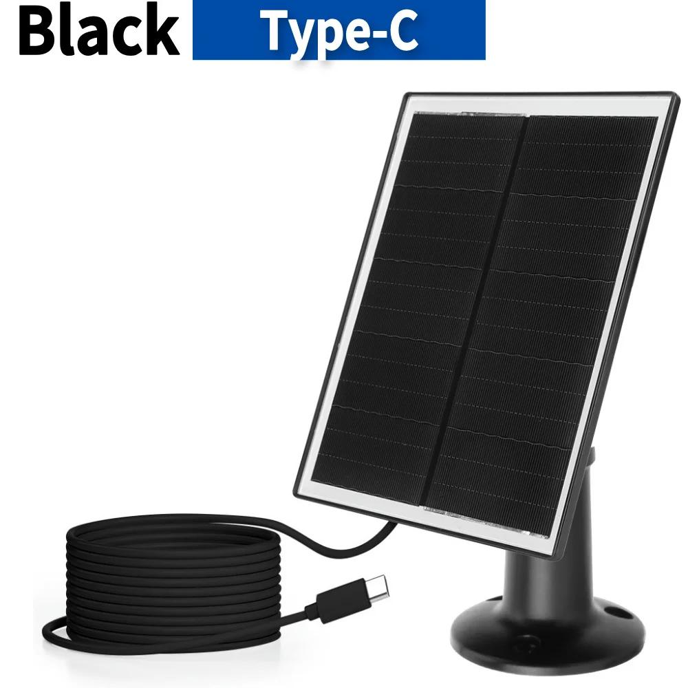 10W 5V IP Monokristallines Sicherheitskamera-Ladegerät Typ-C DC5521 Solarpanel-Kit Wandhalterung IPX6 für intelligente Türklingelkamera