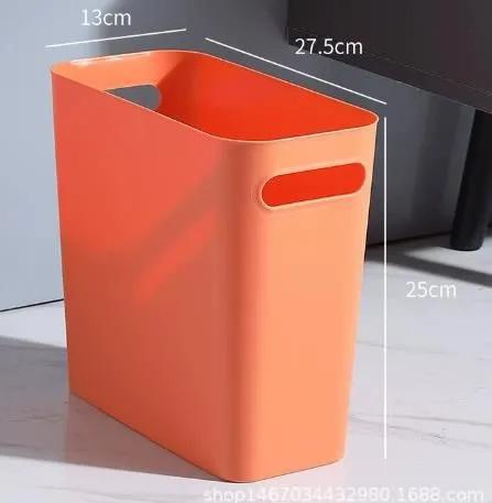 

Rectangular Bathroom Trash Can Plastic Waste Bin with Handle Open Top Compact Size for Kitchen Office Bedroom and Bathroom Use