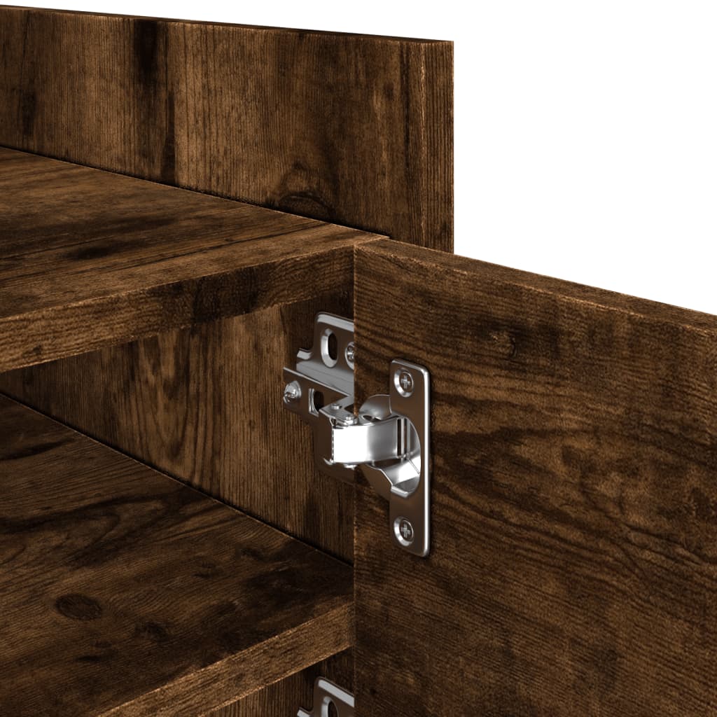 TV Stand Smoked Oak Effect 80 x 35 x 40 cm Engineered Wood