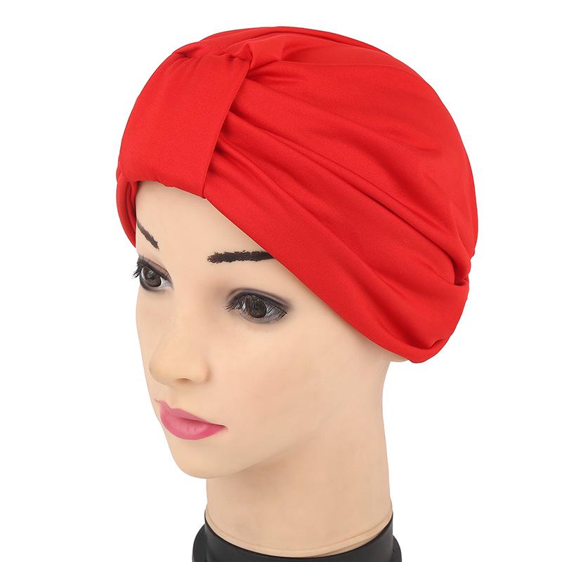 New Stretch Thin Two-Band Indian Muslim Hijab Head Wrap Hat