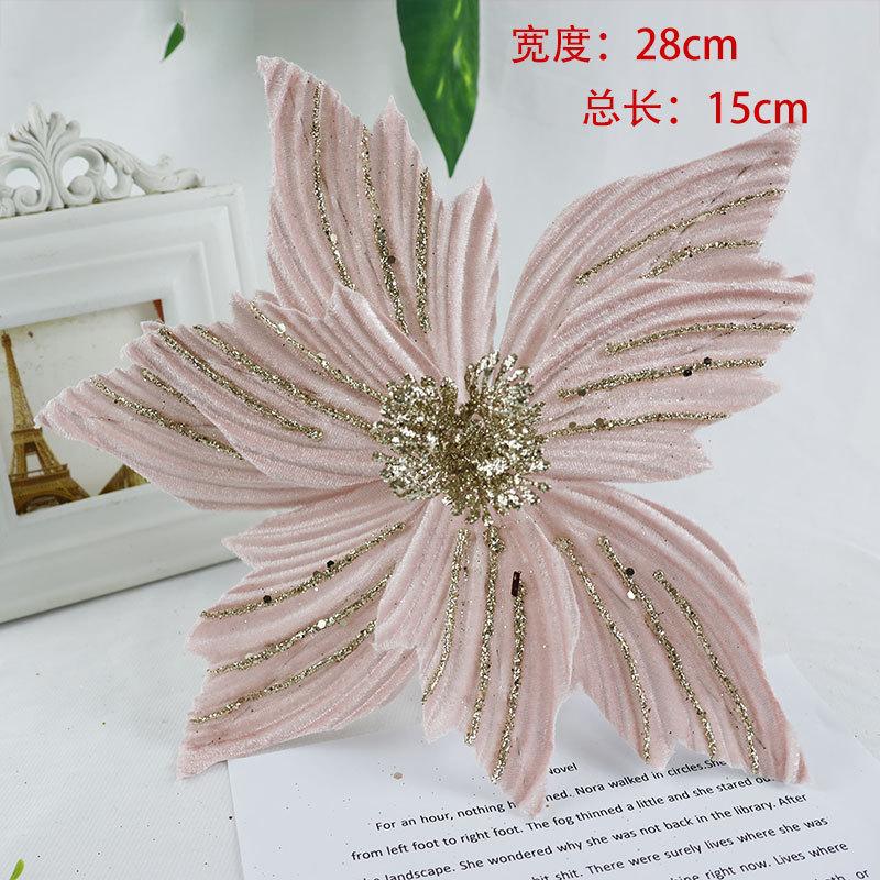 

Новые рождественские цветочные украшения Праздник весны вечеринка вечеринка двухслойные аксессуары для имитации цветочной композиции рождественские цветы 4 pcs/set розовый