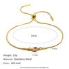 Hot Selling Fashion Design Bracelets Stainless Steel Snake Chain 18K Gold Plated Birth Stone Zircon Jewelry Adjustable Bracelet