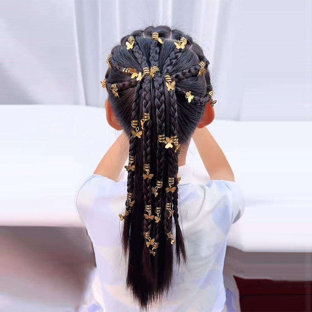 20Pcs Dread Locks Hollow Out Hair Ring Hair Braiding Hair Braid Tubes Dreadlocks Beads  Decor