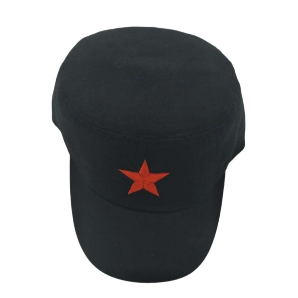 Freedom Outdoors Men's Black Military Hats Classic Wo Adjustable Red Star Army Caps Outdoor Baseball Sunscreen Cm