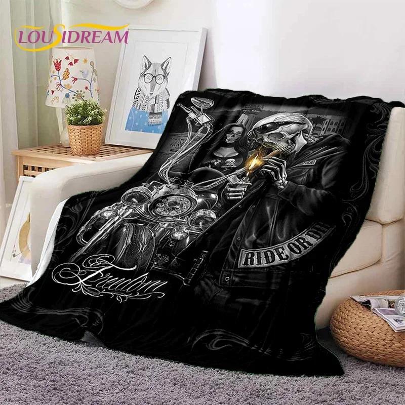 Skull Dead Girl 3D Gothic Horror Female Rose Soft Flannel Blanket for Beds Bedroom Sofa Picnic,Throw Blanket for Cover Leisure