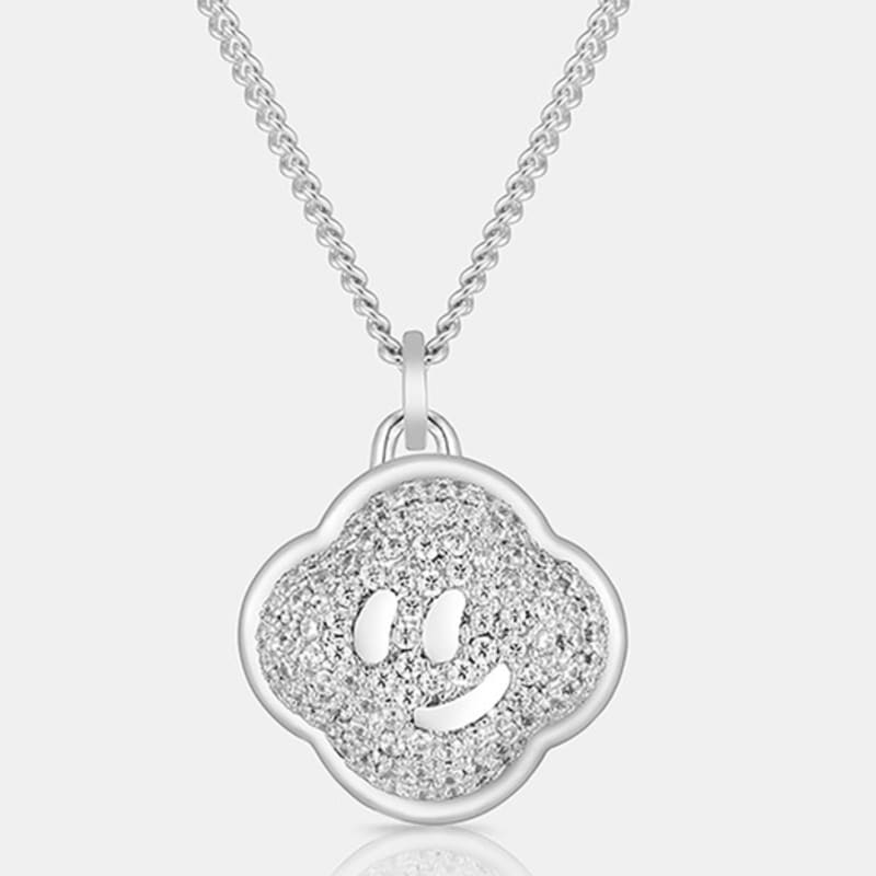 METROCITY JEWELRY Happy Rosa Sterling Silver White Necklace A251SN1080WPH