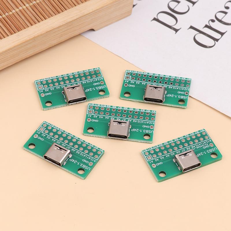 5Pcs Usb Adapter Board Typec16P To 2.54 Pin Terminal Upgrade Version With Holes For Fixation