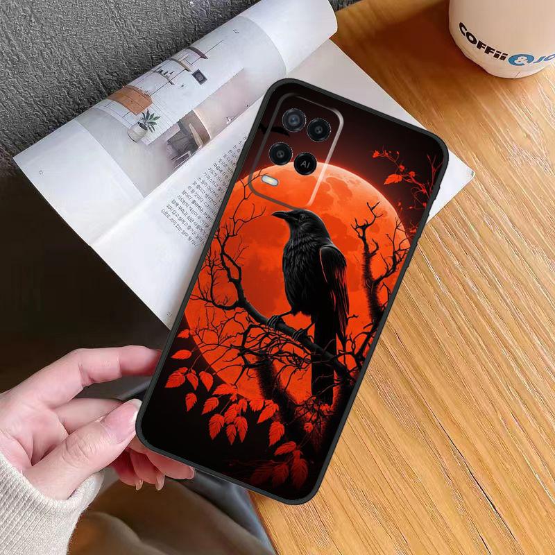 

Goth Raven Case For Oppo A6 A5 Pro A57 A17 A78 A54 A74 A94 A76 A16 A96 A18 A40 A60 A80 A38 A58 A98 A15 OPPO A60 5G