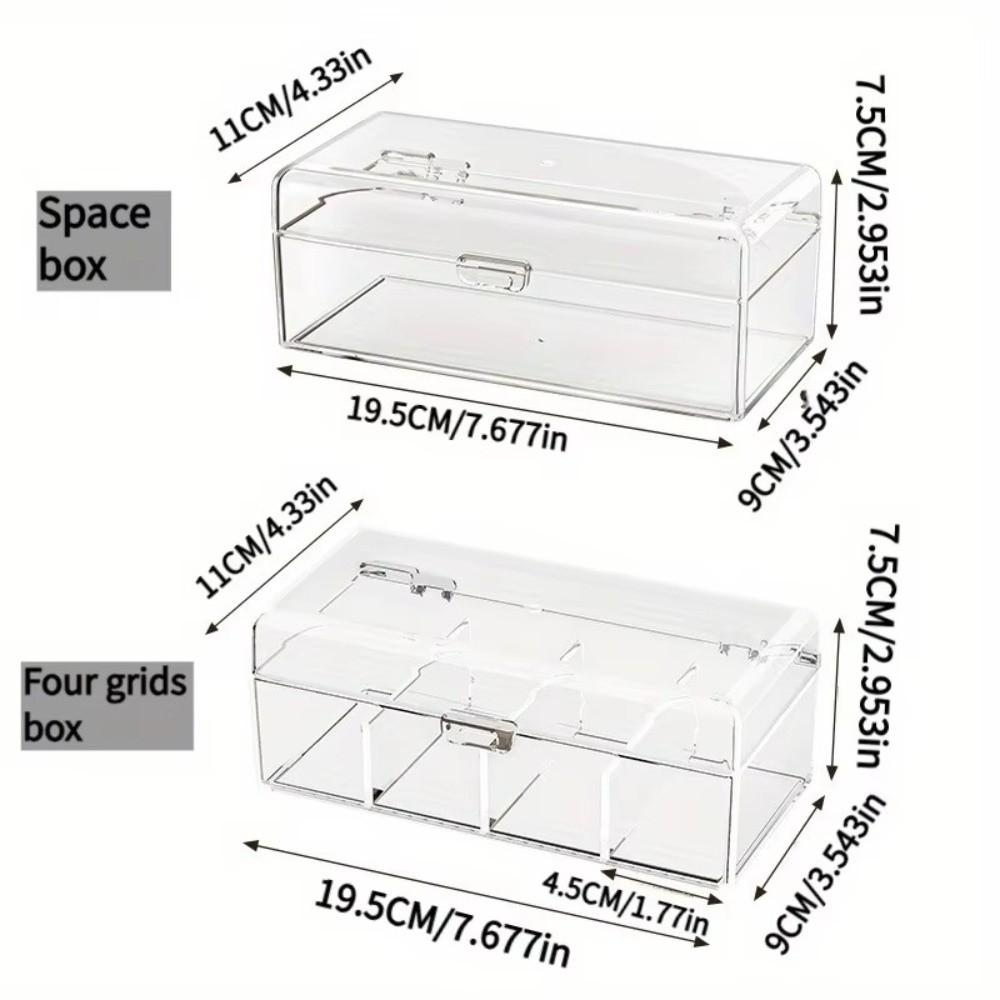 Durable Acrylic Hair Accessories Organizer Stackable Dustproof Cosmetic Storage Box Multi-Compartment Hair Tie Organizer