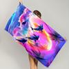 Psychedelic Dolphin Sunset Bath Towel - Soft, Super Absorbent & Vibrant Design for Relaxation & Unique Home Decor