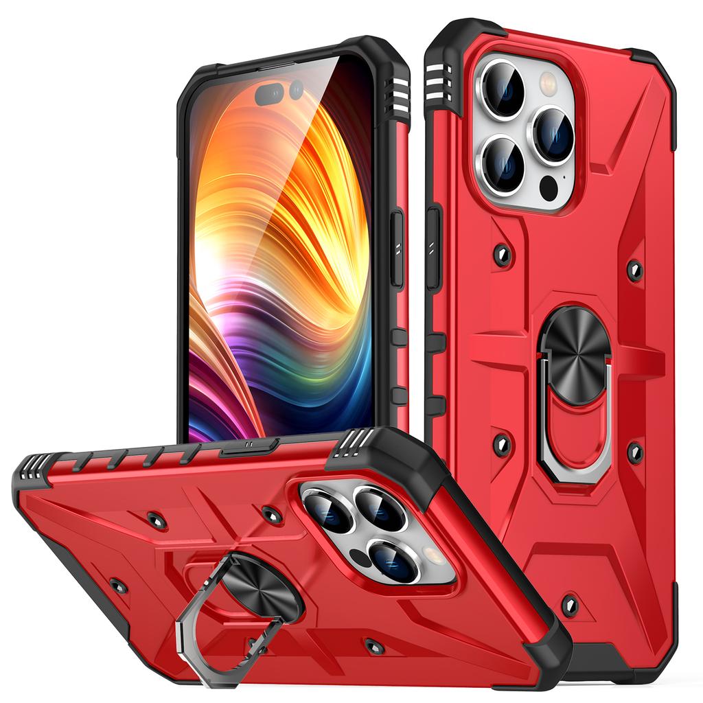 Stoßfeste Rüstung 360° magnetischer Drehringständer aus Metall Telefonhülle für iPhone 15 14 13 12 11 Pro Max 8 7 6 Plus X XS XR